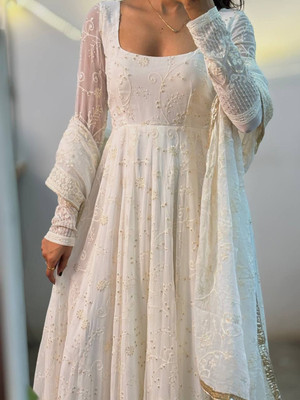 Mahi Fashion Embroidered Anarkali Kurta, Bottom & Dupatta Set