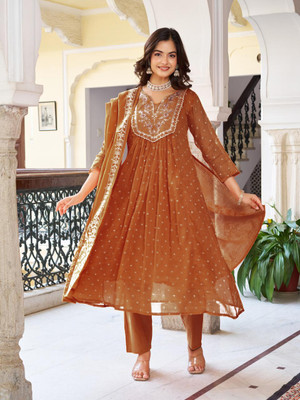 VHCLOTHES Printed Kurta, Salwar & Dupatta Set