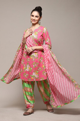 BIBA Printed Kurta, Salwar & Dupatta Set