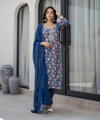 DIVENA Printed Kurta, Trouser/Pant & Dupatta Set
