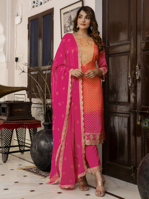 Trendmalls Embroidered Kurta, Trouser/Pant & Dupatta Set