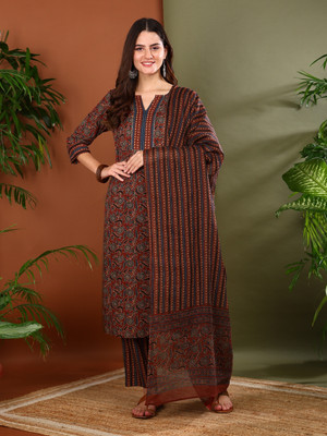 Yash Gallery Printed Kurta, Trouser/Pant & Dupatta Set