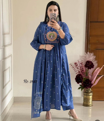 SND ATTIRE Printed Kurta, Palazzo & Dupatta Set