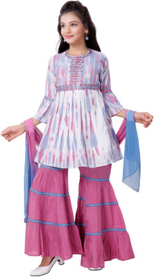 Mastarang Printed Kurta, Sharara & Dupatta Set