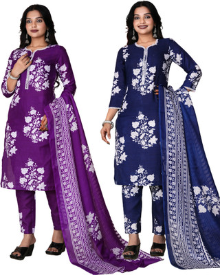 Sitara Setu Floral Print Kurta, Trouser/Pant & Dupatta Set