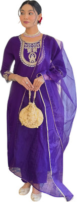 SwirlStyle Embroidered Kurta, Salwar & Dupatta Set