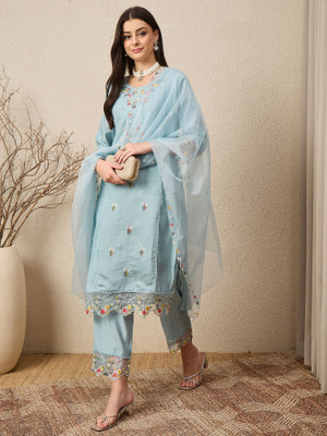 VredeVogel Embroidered Kurta, Trouser/Pant & Dupatta Set