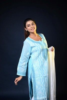 MALKIAT Embroidered Kurta, Trouser/Pant & Dupatta Set