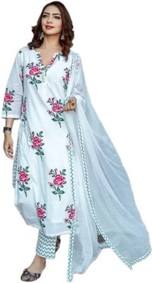 Dhyey Fashion Printed Kurta, Palazzo & Dupatta Set