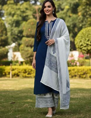 irtiqa Embroidered Kurta, Palazzo & Dupatta Set