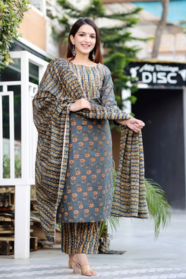 anjali fashion Printed Kurta, Trouser/Pant & Dupatta Set
