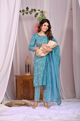 sky fab Printed Kurta, Trouser/Pant & Dupatta Set