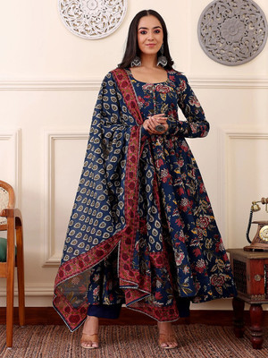 TRENDZEN Floral Print Kurta, Trouser/Pant & Dupatta Set