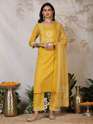 Meena Bazaar Printed Kurta, Salwar & Dupatta Set
