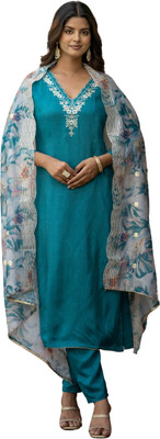 SZN Embroidered Kurta, Trouser/Pant & Dupatta Set