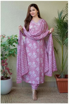 hustle bustle Floral Print Kurta, Trouser/Pant & Dupatta Set