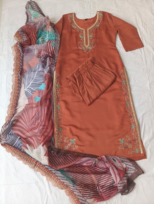 avisa fashion Embroidered Kurta, Trouser/Pant & Dupatta Set