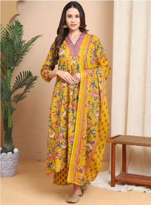 Priyanshi Fashion World Women Kurti Pant Dupatta Set