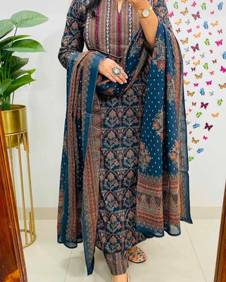 QUNEY Women Kurti Pant Dupatta Set