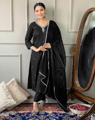 Gopi Kishan Premium Embroidered Kurta, Trouser/Pant & Dupatta Set