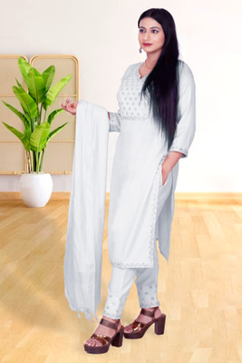 SABRANG MIX & MATCH Embroidered Kurta, Trouser/Pant & Dupatta Set