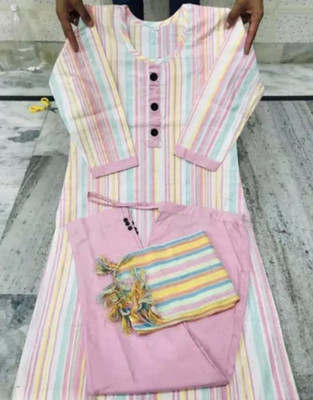 Stylish Fancy Cloth Striped Kurta, Trouser/Pant & Dupatta Set
