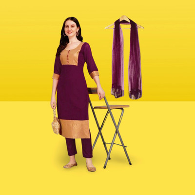 HOUSE OF COMMON Solid Kurta, Salwar & Dupatta Set