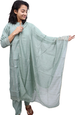 PickCell Embroidered Kurta, Trouser/Pant & Dupatta Set