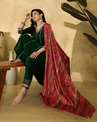 SheWill Embroidered Kurta, Trouser/Pant & Dupatta Set