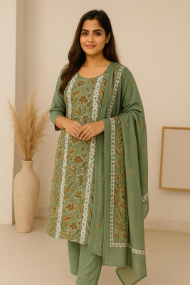 CornHubb.in Printed Kurta, Trouser/Pant & Dupatta Set