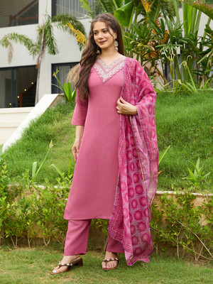 Prime Poster Embroidered, Printed Kurta, Salwar & Dupatta Set