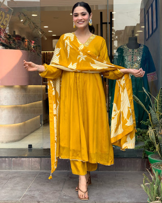 UTOPIAFASHION Embroidered Anarkali Kurta, Bottom & Dupatta Set