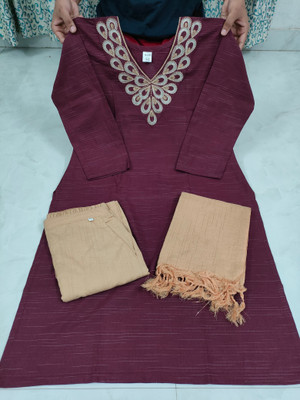 Haniya creation Embroidered Kurta, Trouser/Pant & Dupatta Set