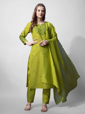 SoshrepCreation Embroidered Kurta, Trouser/Pant & Dupatta Set