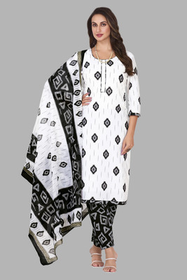SHREE JEENMATA COLLECTION Printed Kurta, Churidar & Dupatta Set