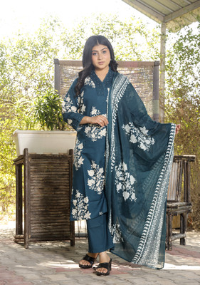 KIVA Printed Kurta, Palazzo & Dupatta Set