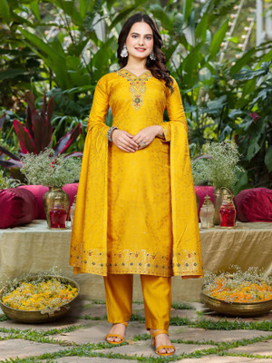 DHVIJA FASHION Self Design Kurta, Trouser/Pant & Dupatta Set