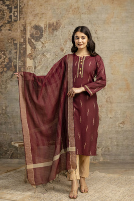 M I TEXTILE Self Design Kurta, Trouser/Pant & Dupatta Set