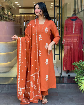 KurtiKriti Embroidered Kurta, Trouser/Pant & Dupatta Set