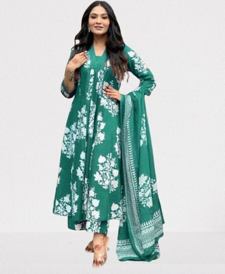 ORRIYA Polka Print Kurta, Trouser/Pant & Dupatta Set
