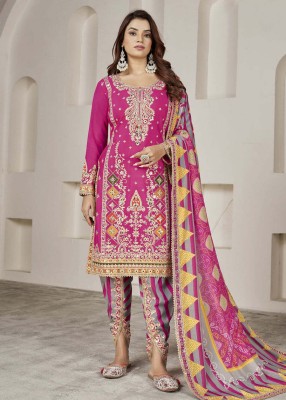 Phoolzari Embroidered Kurta, Dhoti Pant & Dupatta Set