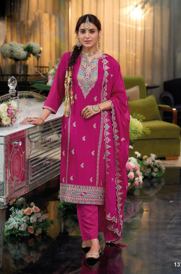 Netra Creation Embroidered Anarkali Kurta, Bottom & Dupatta Set