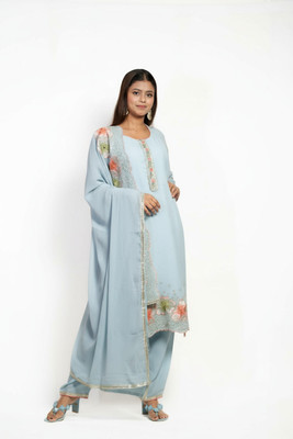 Amber Fashion Forever Self Design, Embroidered Kurta, Sharara & Dupatta Set