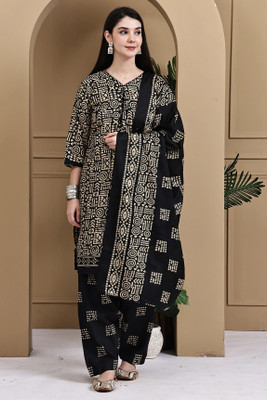 Wonder Weaves Printed Kurta, Patiala & Dupatta Set