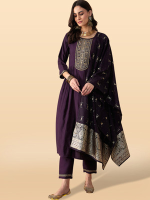 Anouk Rustic Embroidered Kurta, Trouser/Pant & Dupatta Set