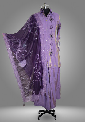 Velmora Self Design Kurta, Palazzo & Dupatta Set