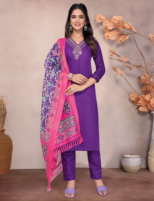 Imlie Embroidered Kurta, Trouser/Pant & Dupatta Set
