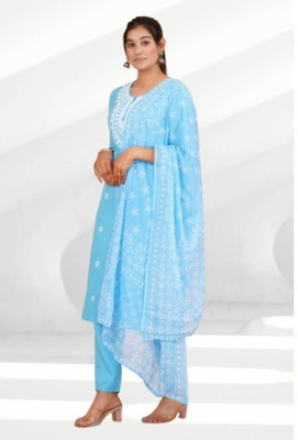 Jaipur fashion factory Embroidered Kurta, Trouser/Pant & Dupatta Set