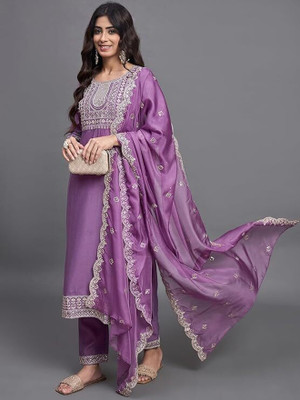 JD ENTERPRISE HUB Embroidered Kurta, Trouser/Pant & Dupatta Set