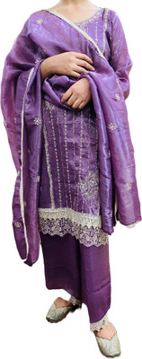 Looknbook Fashion Embroidered Kurta, Palazzo & Dupatta Set